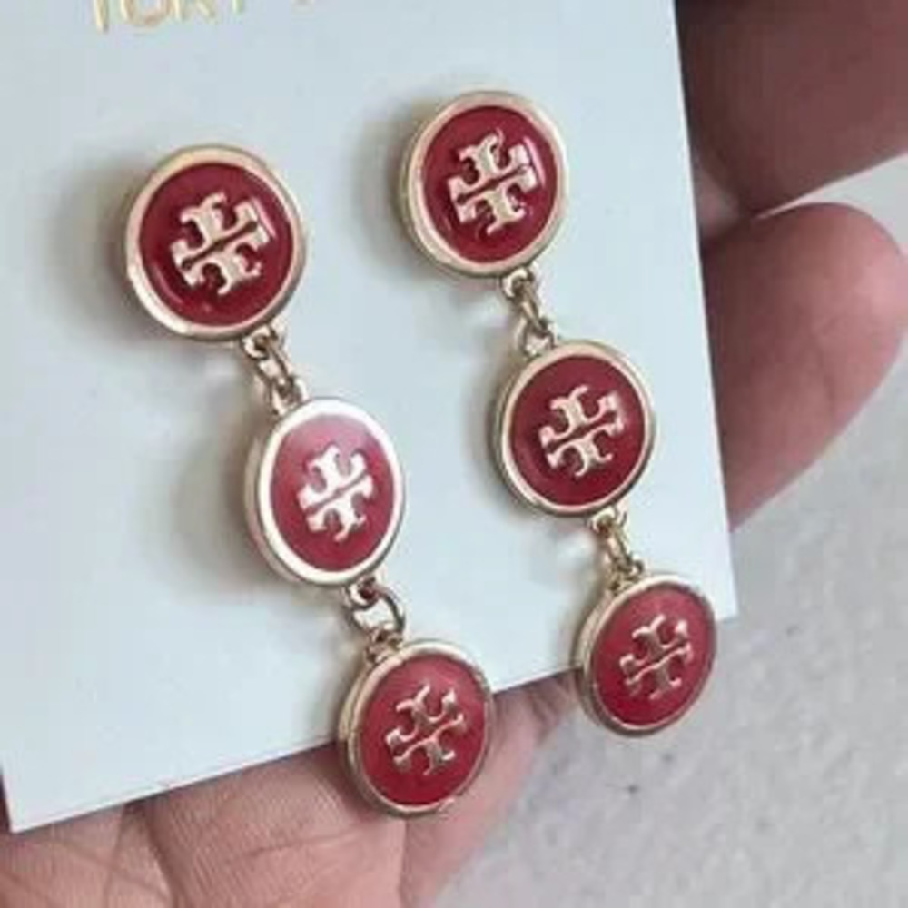 TORY BURCH- Britten Small Logo Drop Earrings